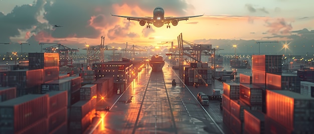 航空货运繁忙景象