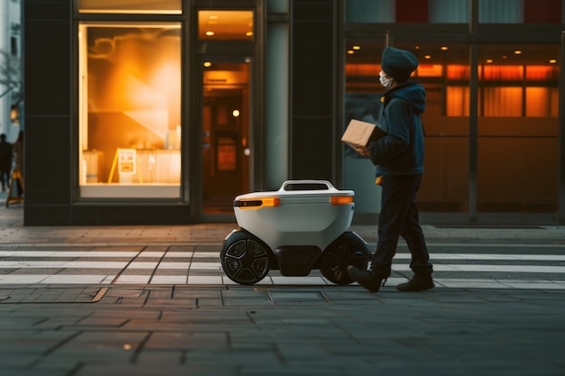 快递员进行最后一公里配送